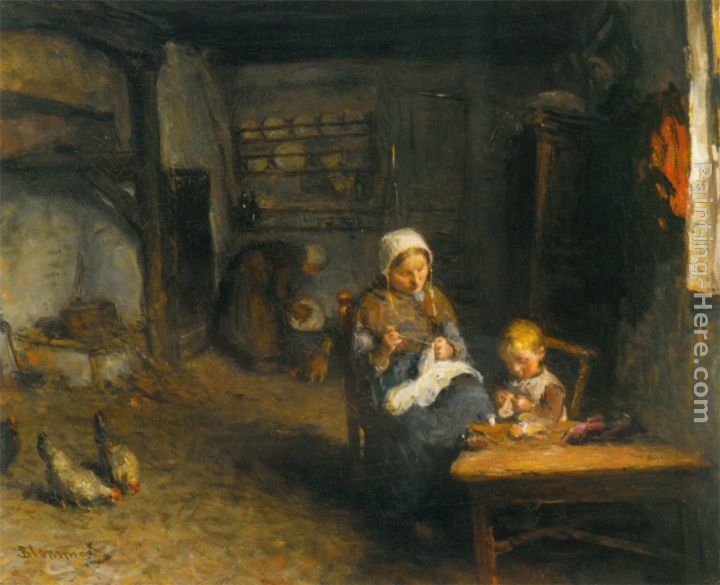 Mother's Little Helper painting - Bernardus Johannes Blommers Mother's Little Helper art painting